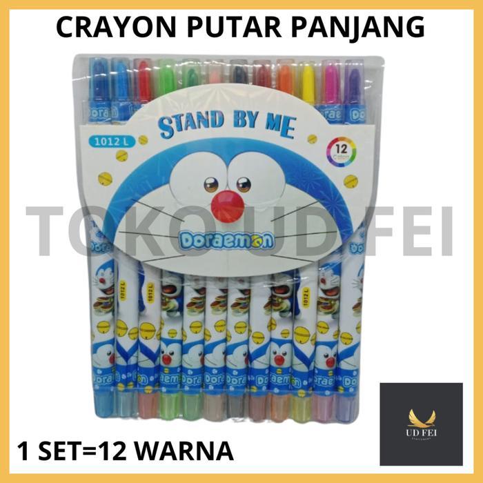 (1 SET=12 WARNA ) Crayon Putar Panjang/ Crayon Putar Fancy/ Crayon Putar/ Crayon Putar Fancy Murah