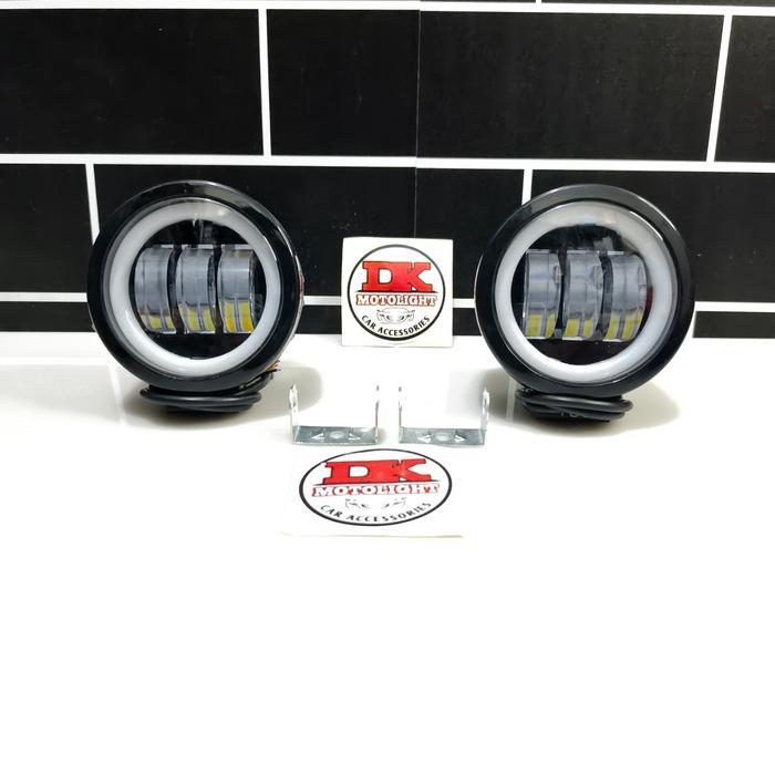 Lampu Daymaker 3 Lensa Bulat 3.5 Inch Motor Mobil Foglamp Sorot Tembus Kabut Super Terang