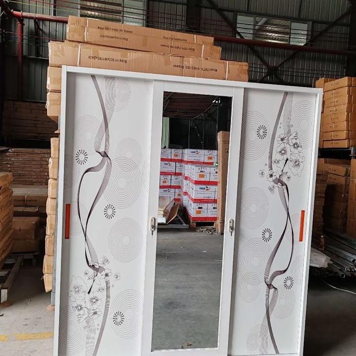 ￼Lemari Baju Besi Sliding - Lemari Baju Jumbo - Lemari Sliding Baju - Almari Pakaian Besi - Lemari B