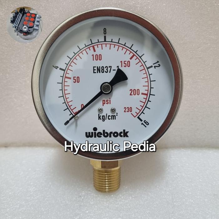 16 Bar Pressure Gauge 4 Inch Besi Wiebrock // Manometer Gauge 4 Inch 16 Bar Wiebrock