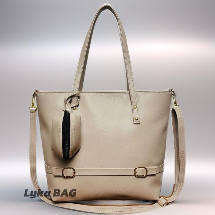 Spesial LYKA Tas Loly Tote Bag Wanita Selempang Premium Tas Kuliah Kerja Ngaji Pakai Resleting