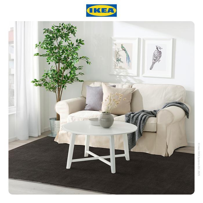 IKEA BUSSFIL Karpet Bulu Tipis Abu Tua 120x180cm Furniture Kain Karet