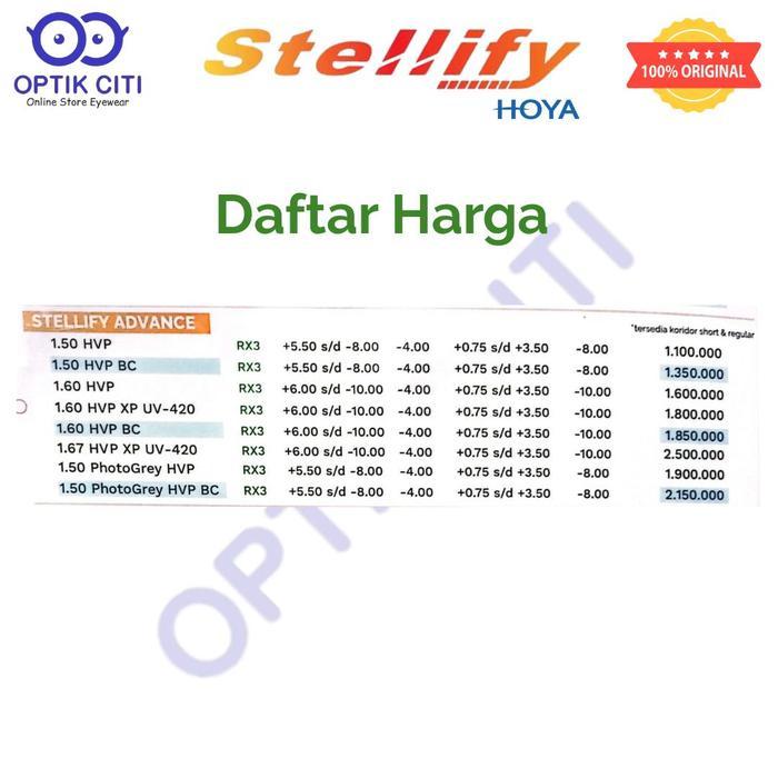 Lensa Kacamata Progresif Hoya Stellify Advance Progressive Original
