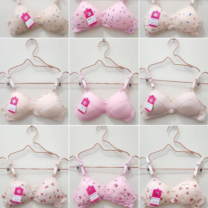 BH Katun Tanpa Kawat Busa Tipis, BH Kekinian motif murah, BH Busa Tipis, BH Molina motif lucu, Bra