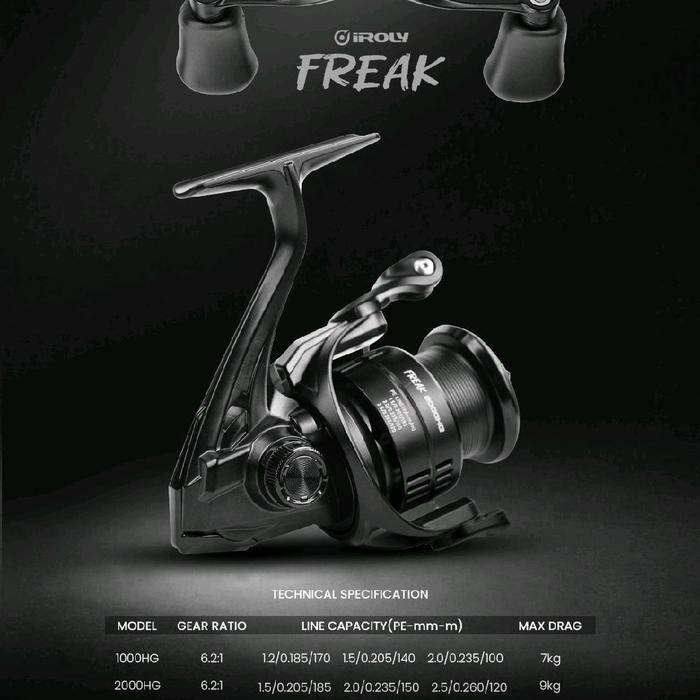 REEL IROLY FREAK Twin Handel 6+1bb (Power Handle)
