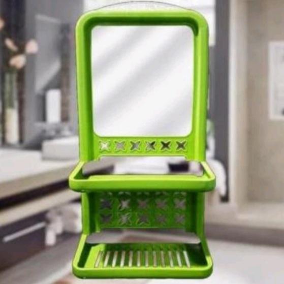 RAK KACA KAMAR MANDI SAMPO SABUN RAK PERALATAN MANDI/RAK KACA KOSMETIK