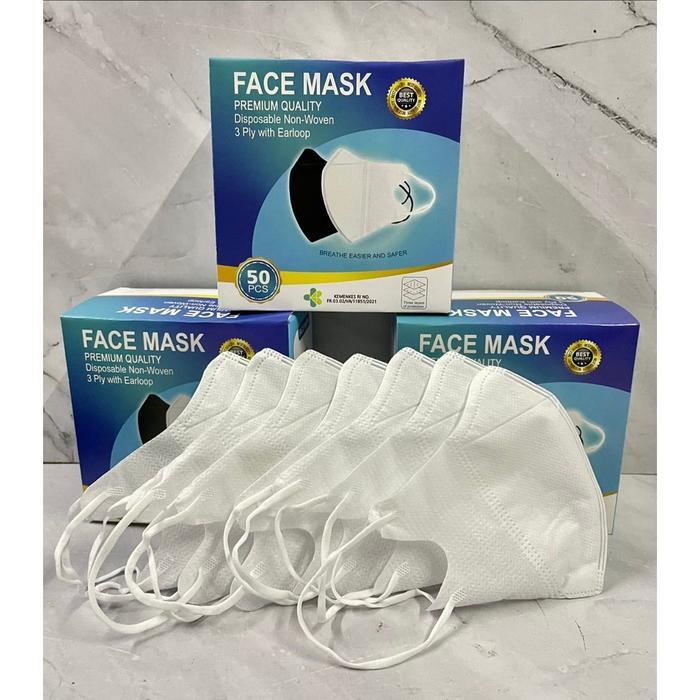 SB - 6BOX (300PC) PAKET HEMAT USAHA MASKER DUCKBILL FACEMASK HITAM PUTIH MIX