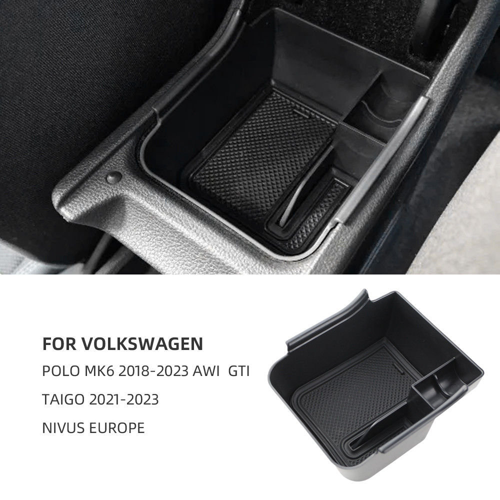 For Volkswagen VW Polo MK6 2018-2023 Taigo 2021-2023 Center Console Storage Box Armrest Container