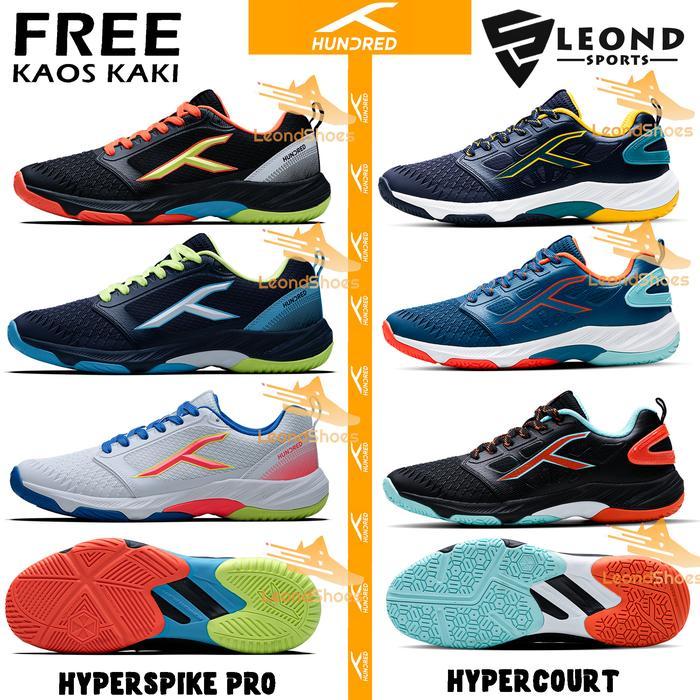 Sepatu Badminton Tenis Padel dan Pickleball Merk Hundred Hypercourt Original Sepatu Badminton