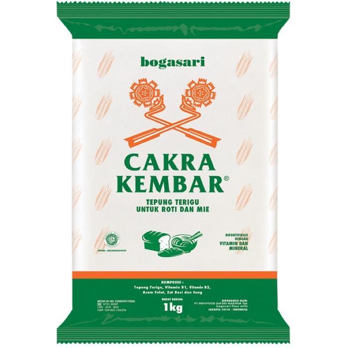 Tepung Cakra Kembar 1Kg X 12 / Tepung Cakra Kembar Dus Isi 12Kg / Tepung Bogasari
