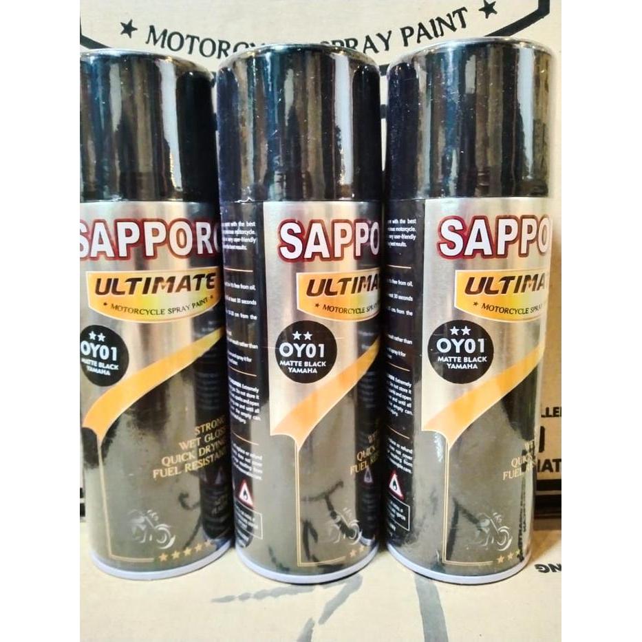 Pilok Cat Semprot Sapporo Ultimate Oy01 Matte Black Yamaha 400Ml
