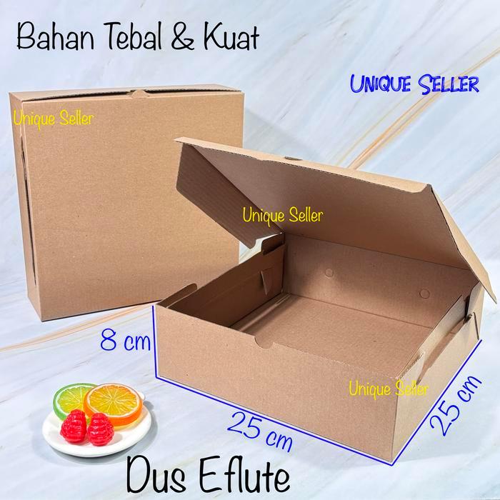 [Isi10] Dus Kotak Hampers 25x25x8 EFLUTE POLOS / Dus Kotak Box Nasi Kue 25x25 x 8 EFLUTE POLOS / Dus