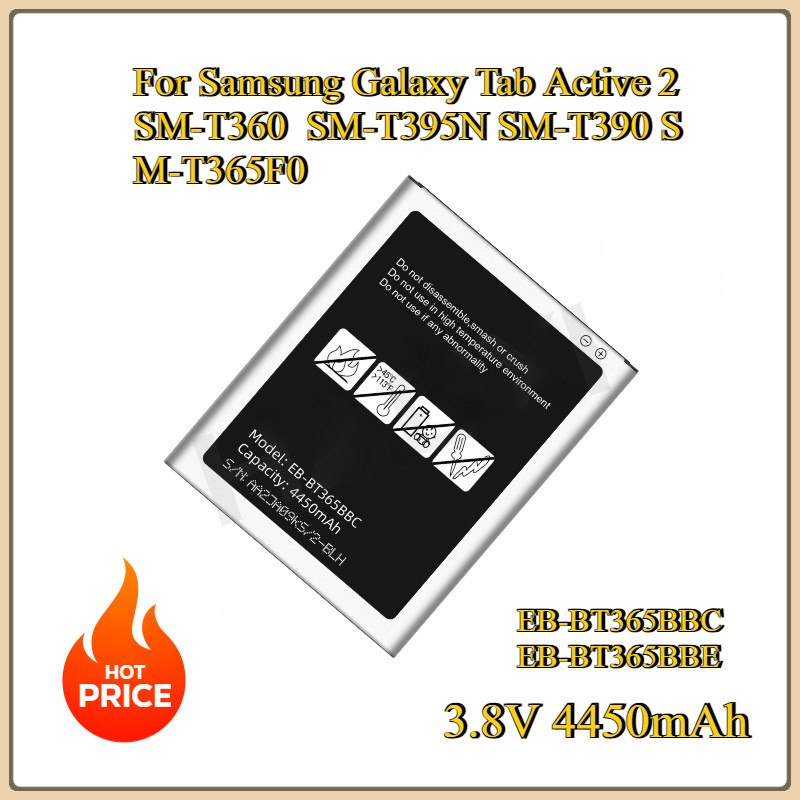 New 3.8V 4450mAh EB-BT365BBC EB-BT365BBE Battery For Samsung Galaxy Tab Active 2 SM-T360 SM-T395N
