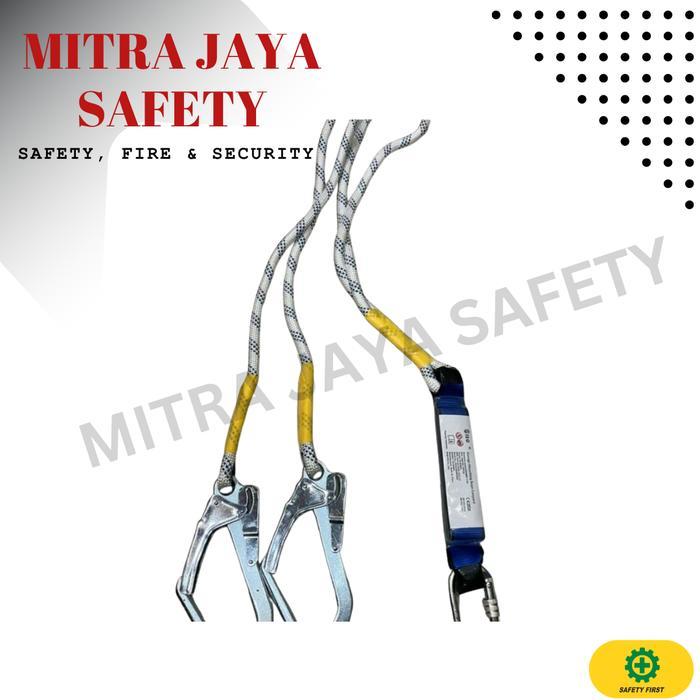 ASLI LANYARD BODY HARNESS DOUBLE HOOK ABSORBER LANYARD MURAH ABSORBER FUNGSI SET harness safety