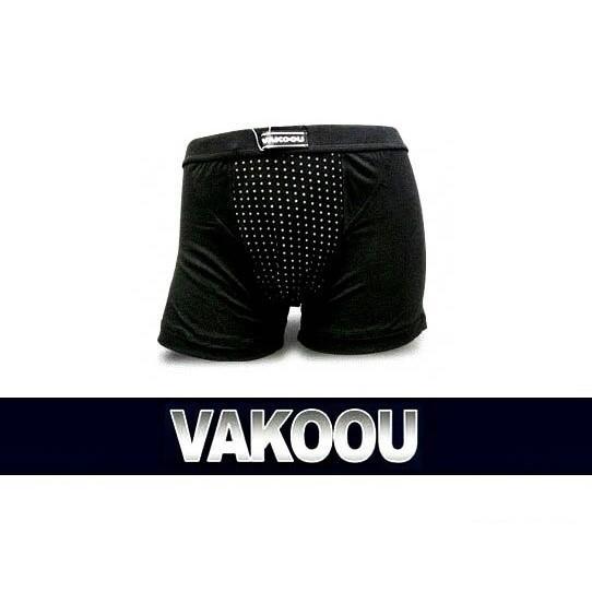 Boxer Pria Vakoou Boxer Celana Dalam Magnetic Pria Katun Polos Original 24 Magnet Infrared Hitam