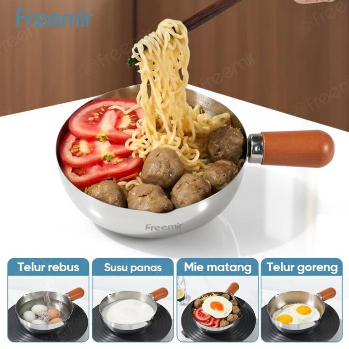 Freemir Panci Susu Mini Tahan Karat 304 Mudah Dibersihkan Wajan Anti Lengket Masak Mie, Kopi, Dan
