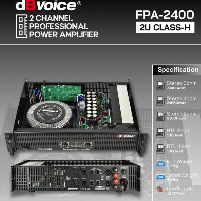 Power Dbvoice Fpa 2400 Original 2 Channel Class H Db Voice Fpa2400 Terpercaya