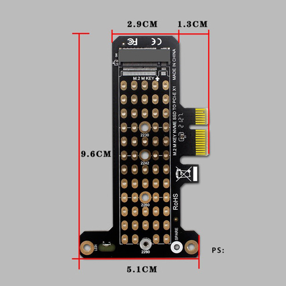 NVME SSD M2 PCIE 1x Adapter PCIE To M2 Adapter M.2 NVME SSD To PCI Express X1 Card Riser Adapter