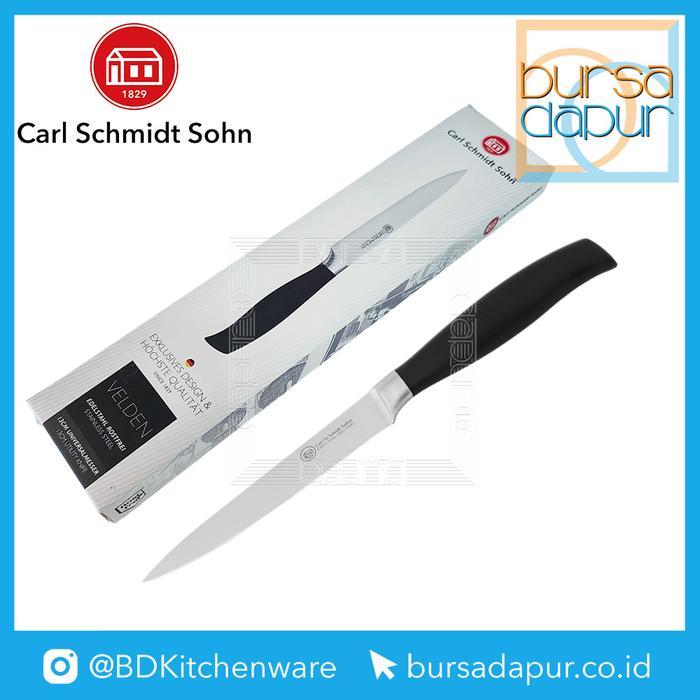 BERMUTU Carl Schmidt Sohn Velden Knife Utility 13 cm / Pisau Dapur Gagang Hitam