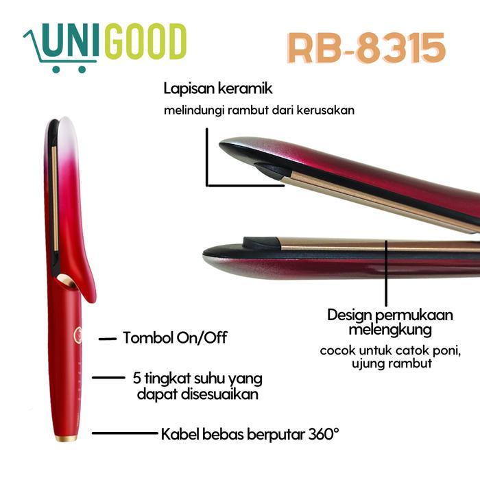 Catokan Rambut Poni Riwa 2 in 1 Plat Oval Curler Keriting #gratisongkir