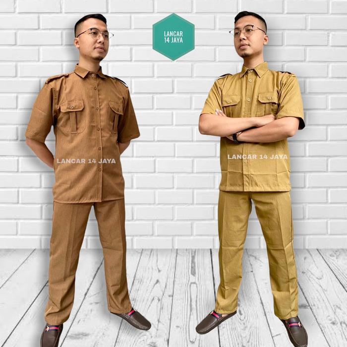 ORIGINAL Seragam PNS Seragam Pemda Pria Khaki / Celana PNS keki / Kemeja PNS keki / Atasan Pemda /
