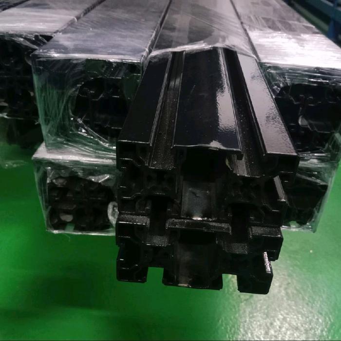 Aluminium Profile 4080 Light T Slot Black 6 Meter Baru