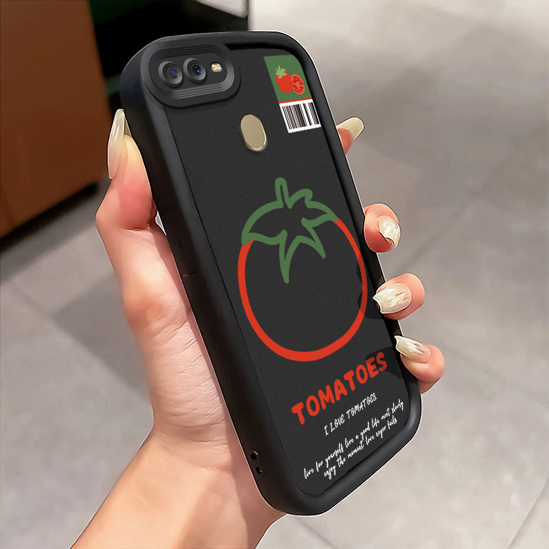 Casing Hp OPPO A7 OPPO A5s OPPO A12 OPPO A12S A11k Case Tomat merah yang lucu Kasing silikon Cesing 