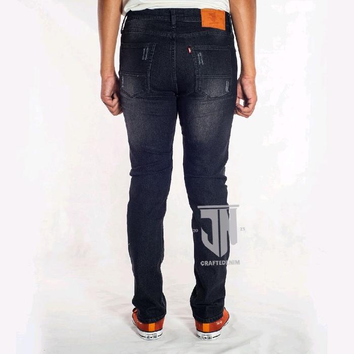Celana Jeans Panjang Pria Sobek Lutut distro Ripped robek lapis / Jeans Destroy Sobek Sandwash