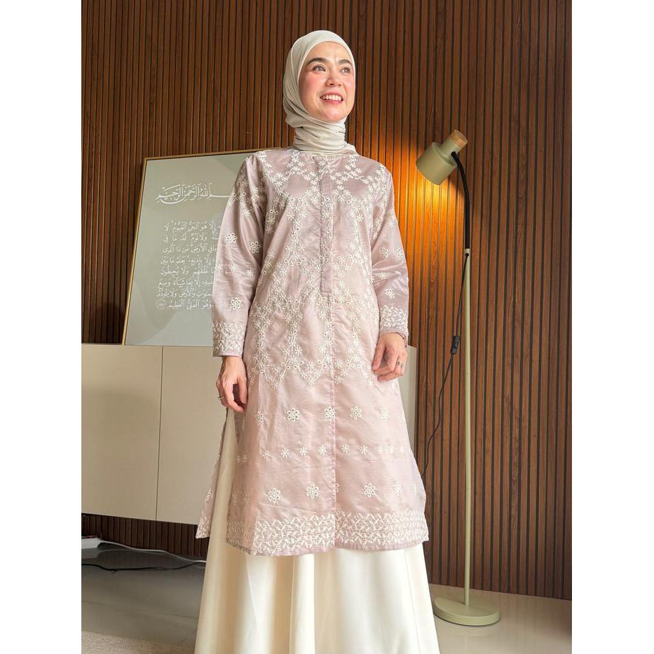 Sale- Ava Tunik Bordir / Tunik Katbol/ Tunik Kondangan Bahan Papersilk/ Outer Wanita