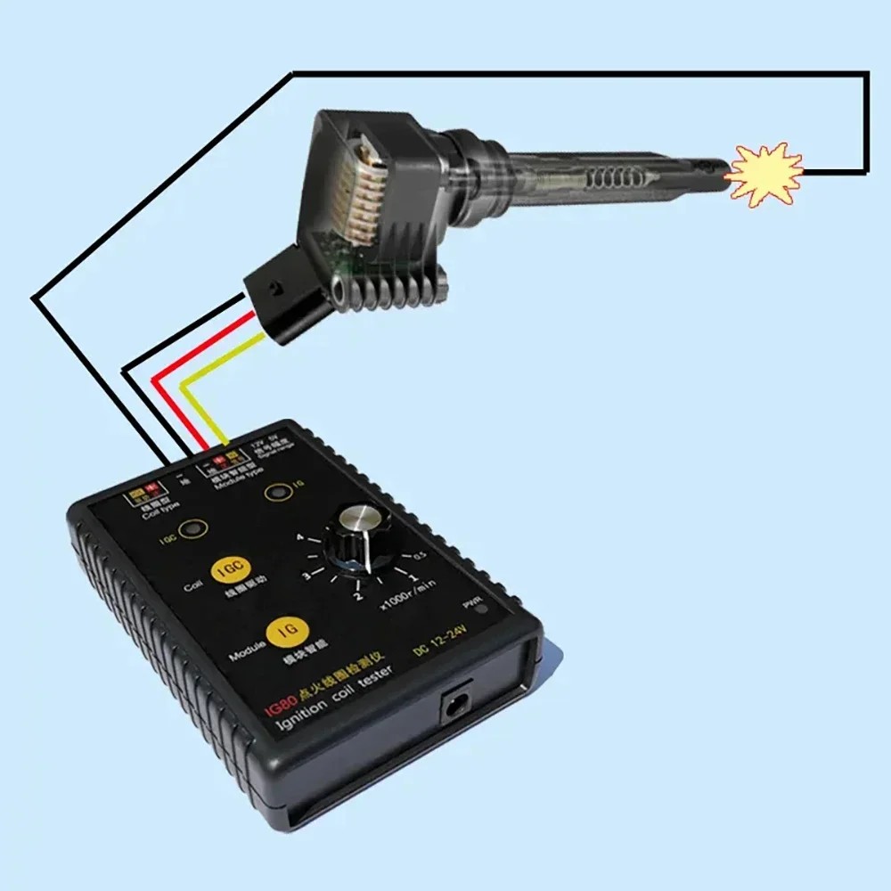 Ignition Coil Tester IG80 Detector Car Engine Gas Oil Petrol Vehicle Natural Gas 24V Gas-oline 12V