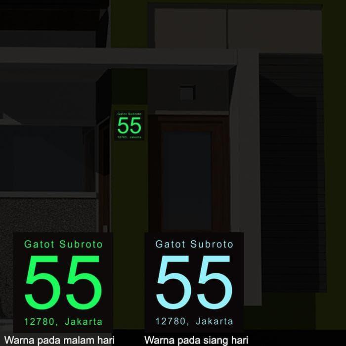 Wall Sticker Custom Nomor Rumah Cutting Stiker Glow in the dark nyala