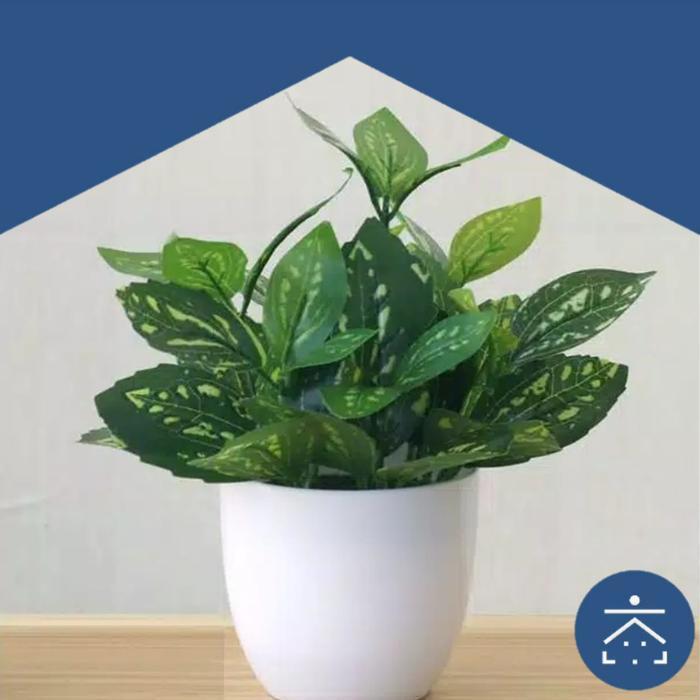 Bunga Artificial Besar Pot Tanaman Plastik Hias Daun Rambat Monstera