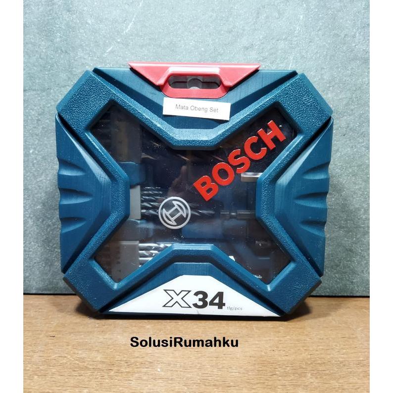 Bosch Mata Bor Set 34 Pcs X-Line / Mata Bor Kayu Besi Beton Set