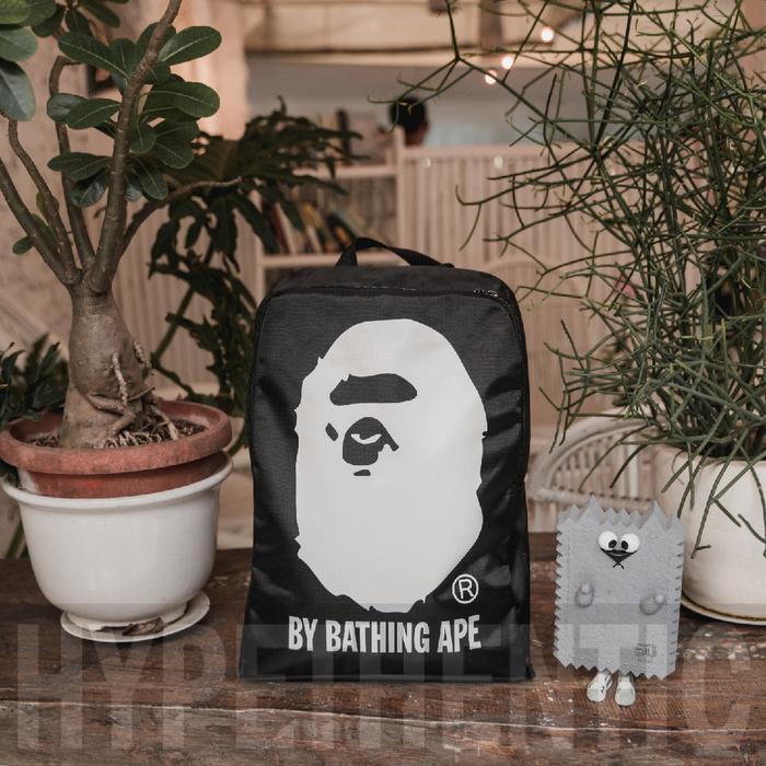 A Bathing Ape Black Backpack Original/ Tas Ransel Hitam Bape Bag