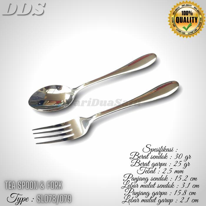 1 Set Sendok Garpu Hotel Stainless Tebal Premium Dinner Tea Cake Spoon