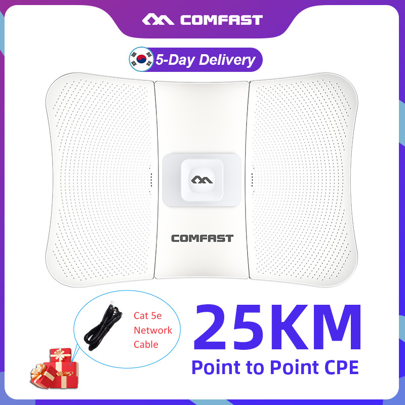 STOK TERBATAS  COMFAST 25KM 900Mbps 5.8G Outdoor Long Range Wireless AP Bridge WIFI CPE Access Point