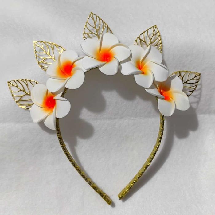 Bando tari, hiasan kepala tari, bando kamboja daun emas