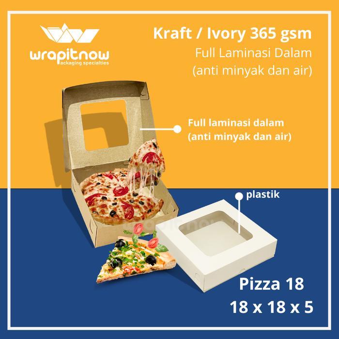 (20 Pcs) Dus 18x18x5 Laminasi dus donat isi 4 pizza brownies pie buah puff pastry pabrik dus kraft