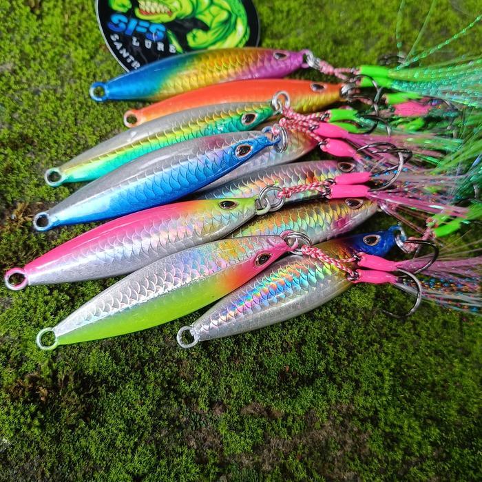 metal jig 1set 60gram 50gram 40gram plus kail koika jig umpan pancing metal jig 40gram metal jig