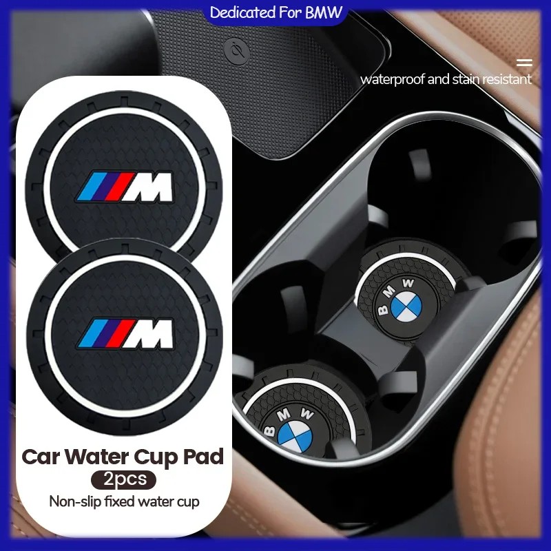 2x Car Water Cup Bottle Holder Anti-slip Pad Mat Silica Gel for All Bmw M Power X1 X3 X5 X7 Z4 E63