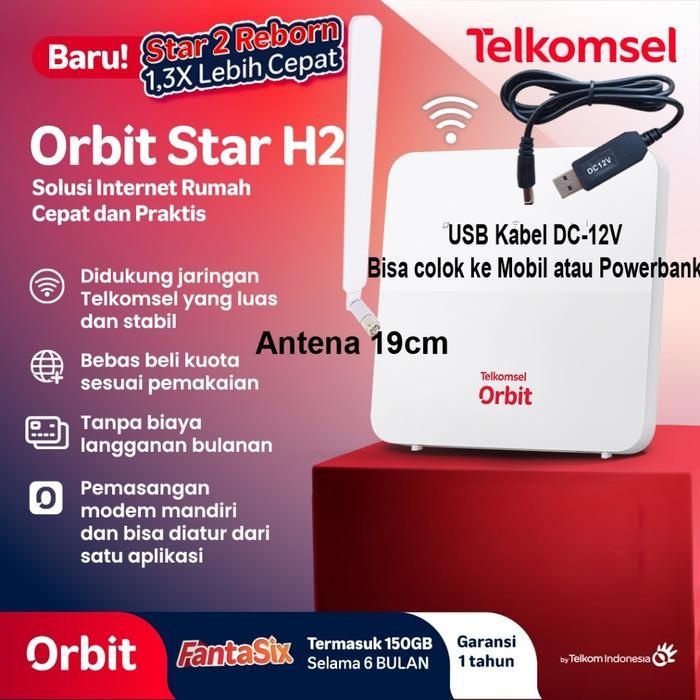 Modem Wifi Huawei Orbit Star H2 Free 150GB+Antena Penerus Star 2 B312
