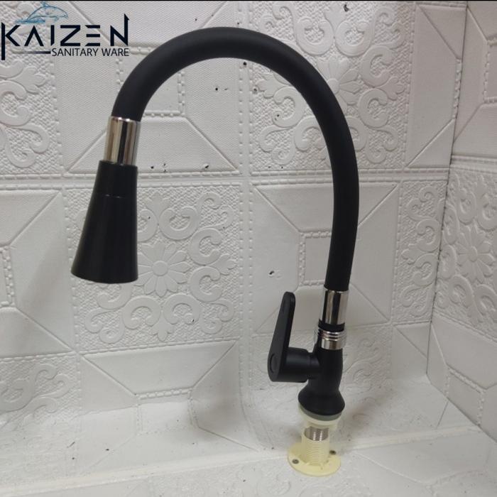 Kran Angsa Terompet Fleksibel Hitam Meja