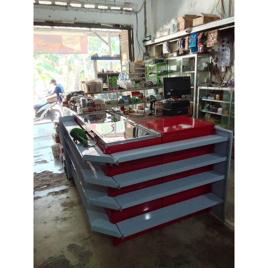 PROMO SPESIAL AHKIR TAHUN Meja kasir minimarket/ Meja kasir type L/Meja kasir toko/Meja kerja