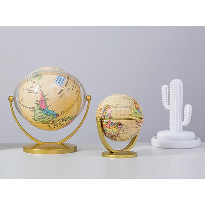Globe Pajangan Miniatur Bola Dunia Atlas Ornamen Dekorasi Ukuran Kecil Diameter 10,6 Cm