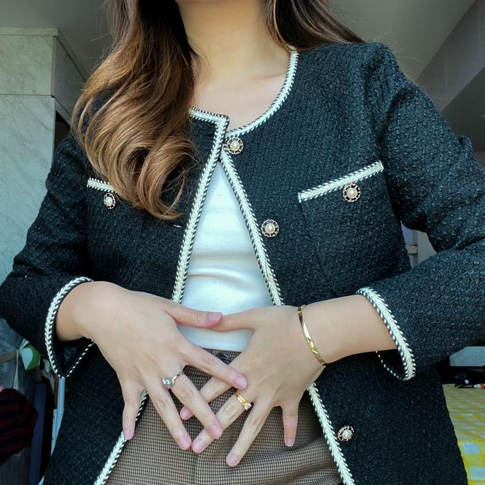 BLAZER TWEED KOREA/Jiwon Black/Cardigan Korea