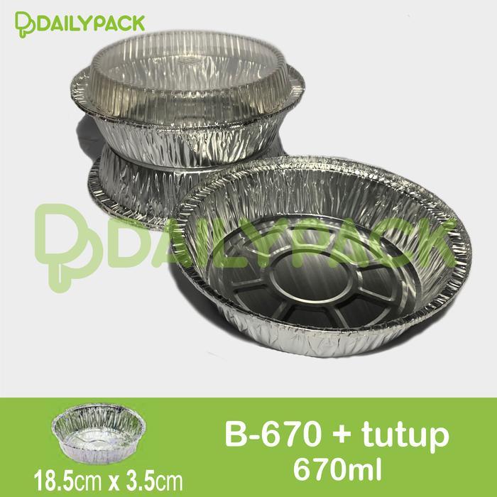 ALUMINIUM FOIL TRAY BULAT 18 CM + TUTUP MIKA B670 / BX 2700