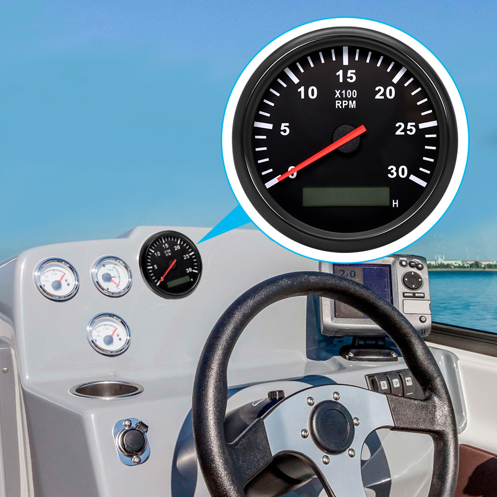 85Mm 4000 3000Rpm Meter Tachometer For Gasoline Diesel Engine Tacho Gauge With Digital Hourmeter