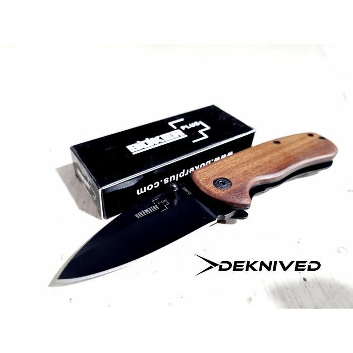 Pisau Lipat Survival Outdoor Boker Plus Black Rosewood '' Deknived "