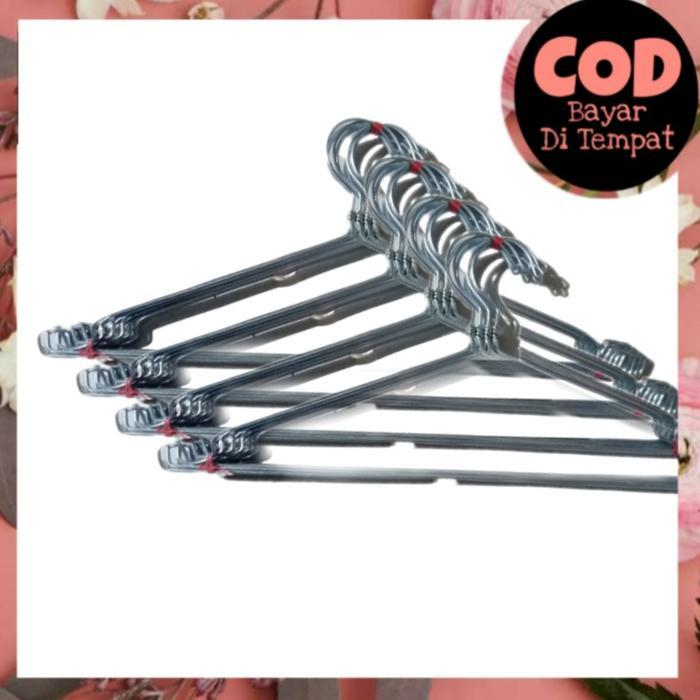 Set 12 Pcs Hanger Baju Stainless Besi Gantungan Baju Stainless Besi