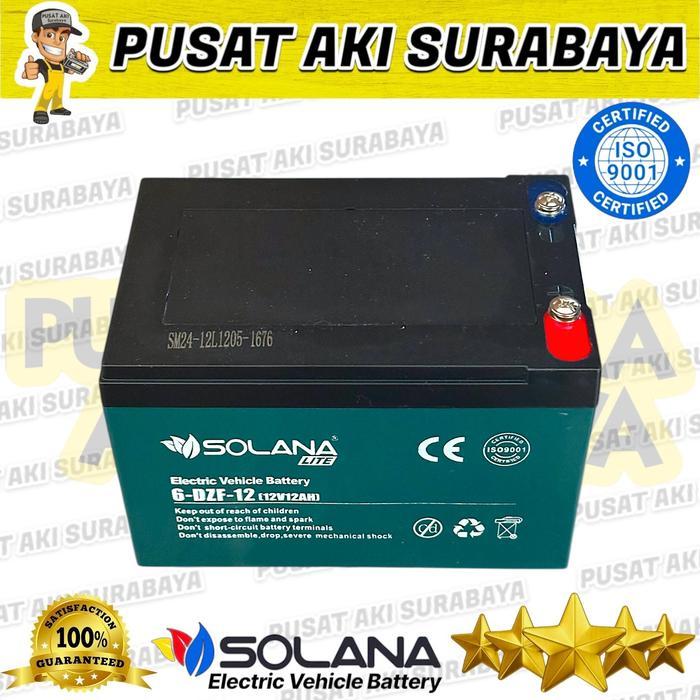 Aki Sepeda Listrik Solana 6Dzf12 Kayaba 6Dzf14 Antelope U-Winfly Sunrice Exotic Solana 12V 12Ah